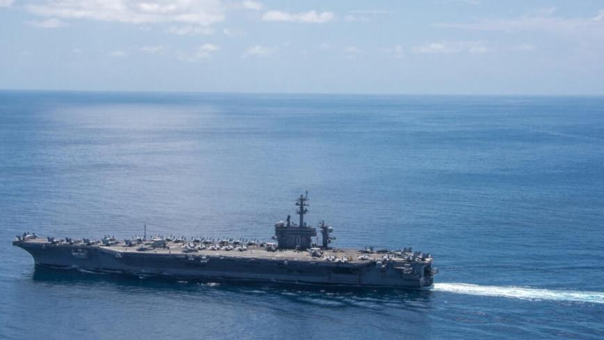The aircraft carrier USS Carl Vinson transits the Indian Ocean April 15, 2017.