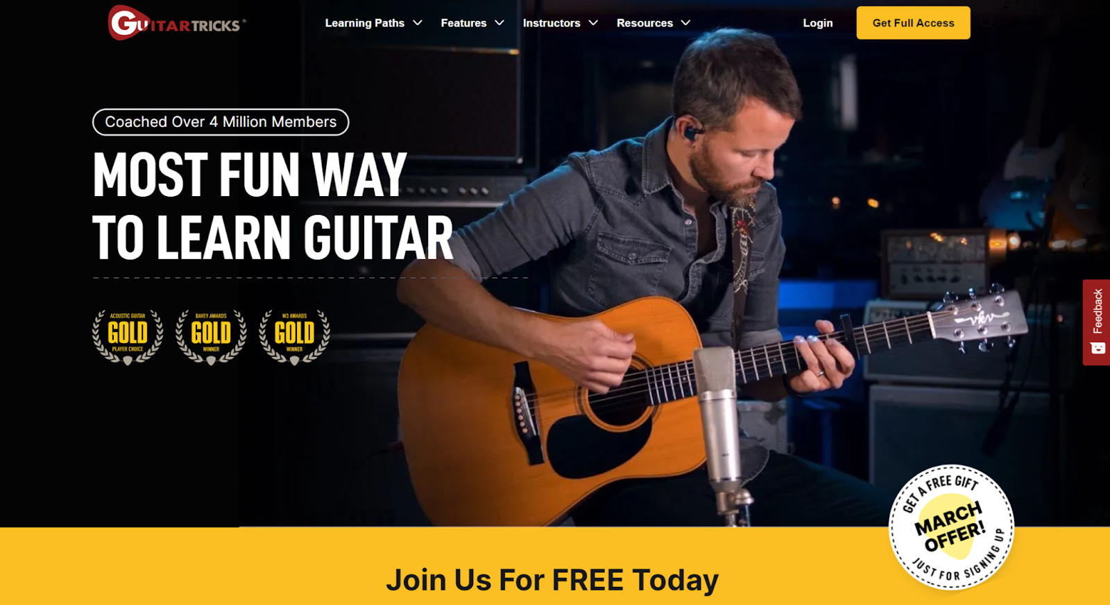 Guitar Tricks website home page
