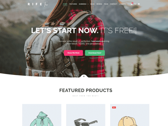 Free WordPress photography themes, Rife WordPress theme