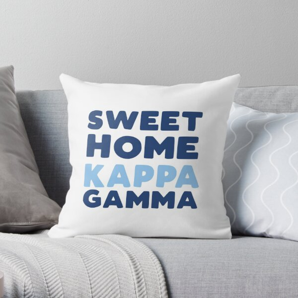 Sorority Letter Throw Pillows - this one says "Sweet Home Kappa Gamma" as an example.