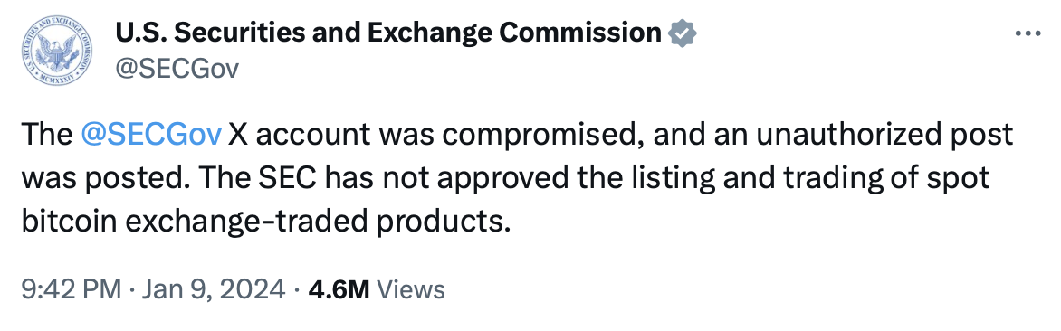 SEC가 현물 ETF 승인을 거부함에 따라 비트코인 ​​가격 하락 - 2