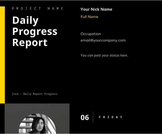 A screenshot of a daily sales report template.