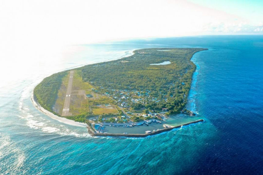 Fuvahmulah Airport and the island it was built on. Photo Credit: SunOnline International via Google Images