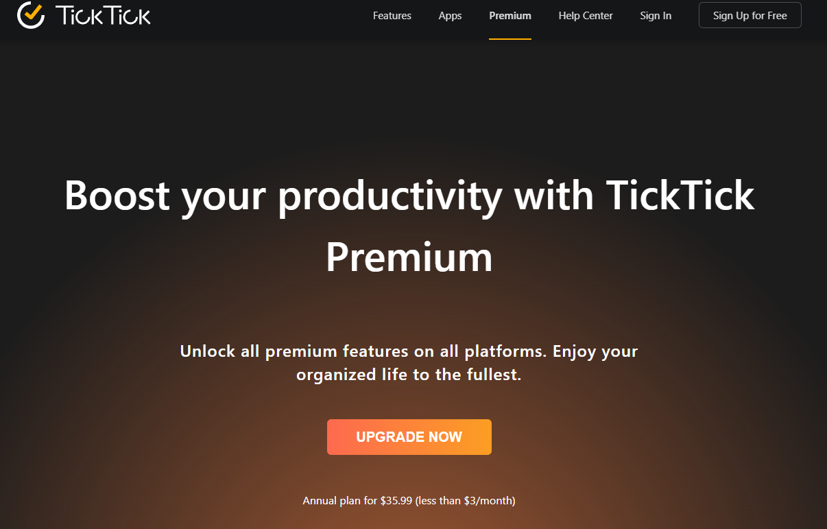 Pricing Plans for TickTick