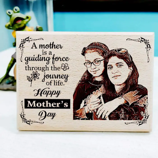 Wooden Engraved Photo Frame for Mother