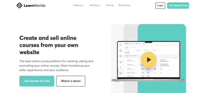 LearnWorlds landing page