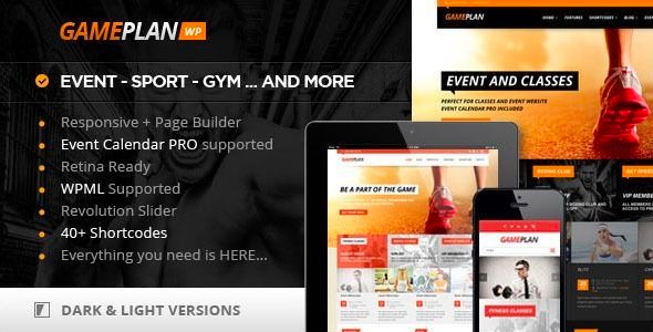 best wordpress event templates, Gameplan