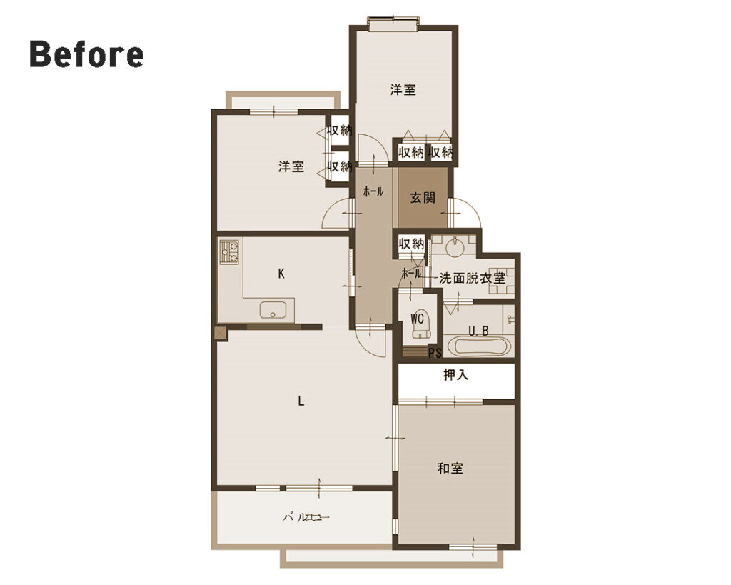 おしゃれなマンションリノベーションの間取り図before