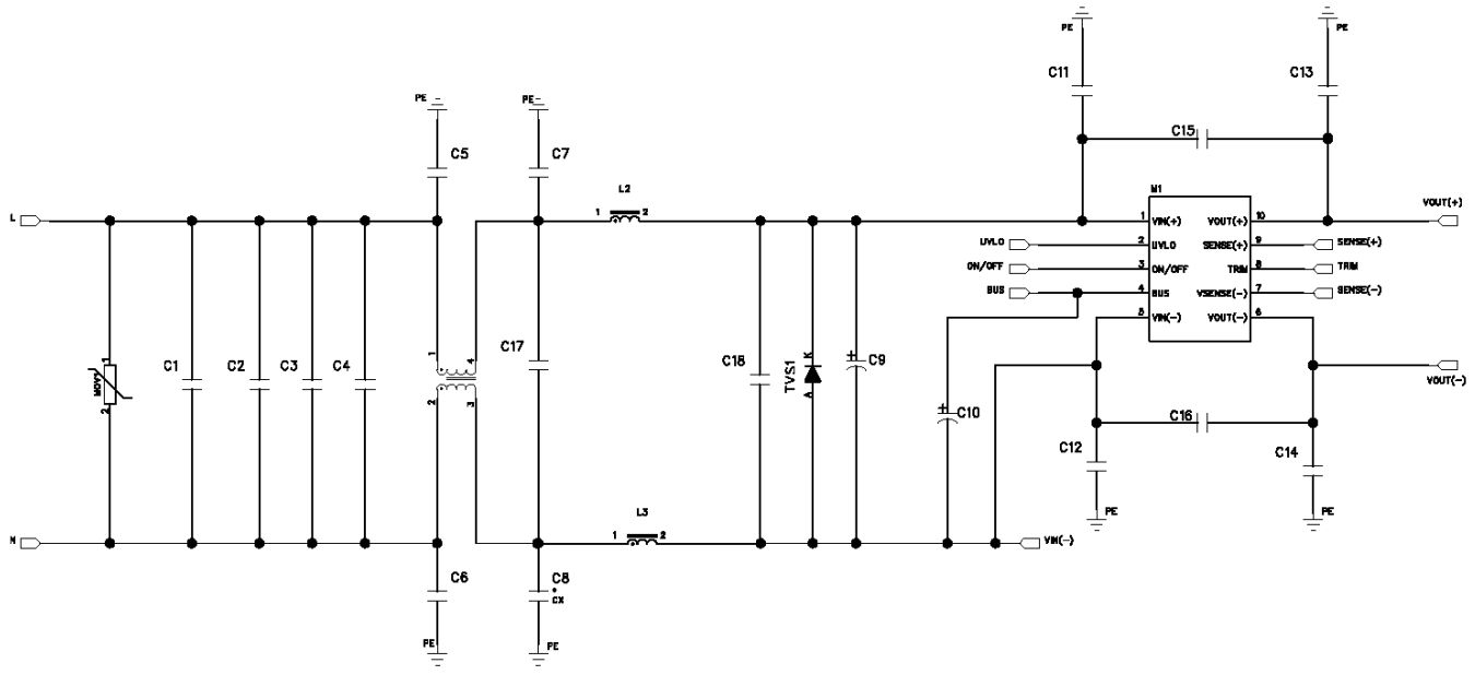 村田四分之一砖式DC/DC转换器（型号：IRQ-54/2.8-W80）