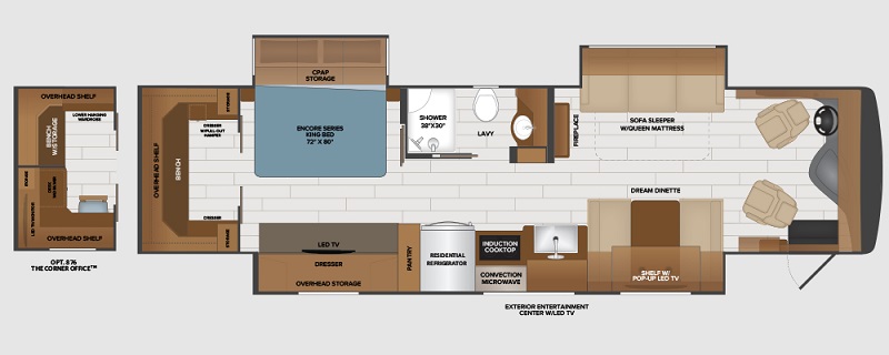 2024 best Class A motorhomes for full-timers Fleetwood Frontier GTX7 37RT floor plan