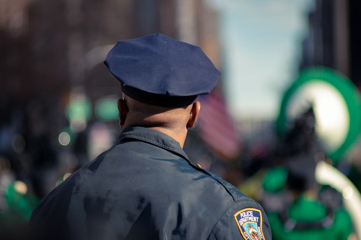 the back of a police officer