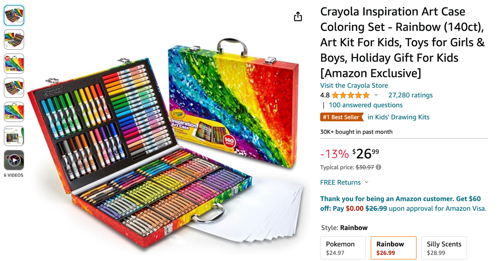 Crayola Inspiration Art Case Coloring Set - Pink (140ct), Art Set