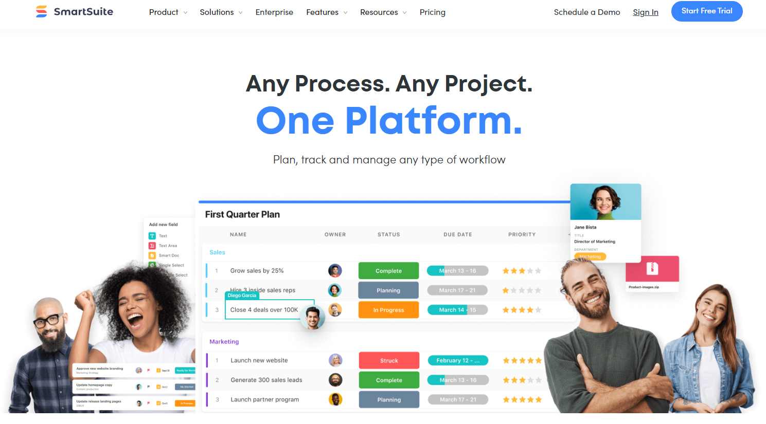 Any Process. Any Project. One Platform with SmartSuite