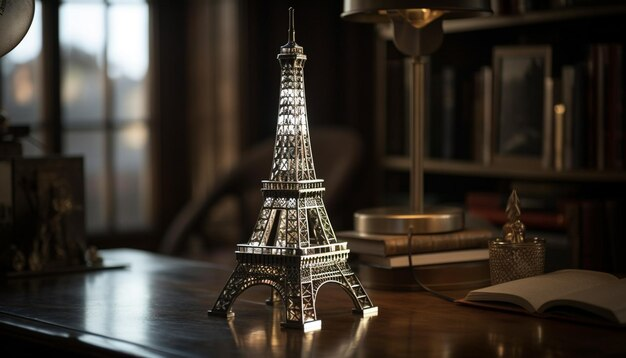 Display of famous French souvenirs featuring French cultural artefacts.