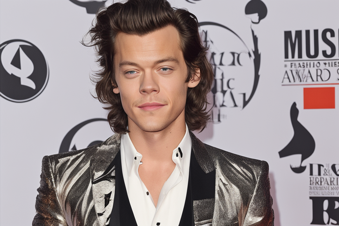 Harry Styles in a daring ensemble at a music award show