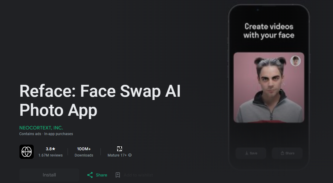 Reface - Face Replace App & AI Avatar Generator