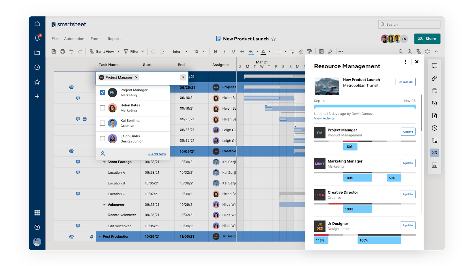 Resource Management for Smartsheet