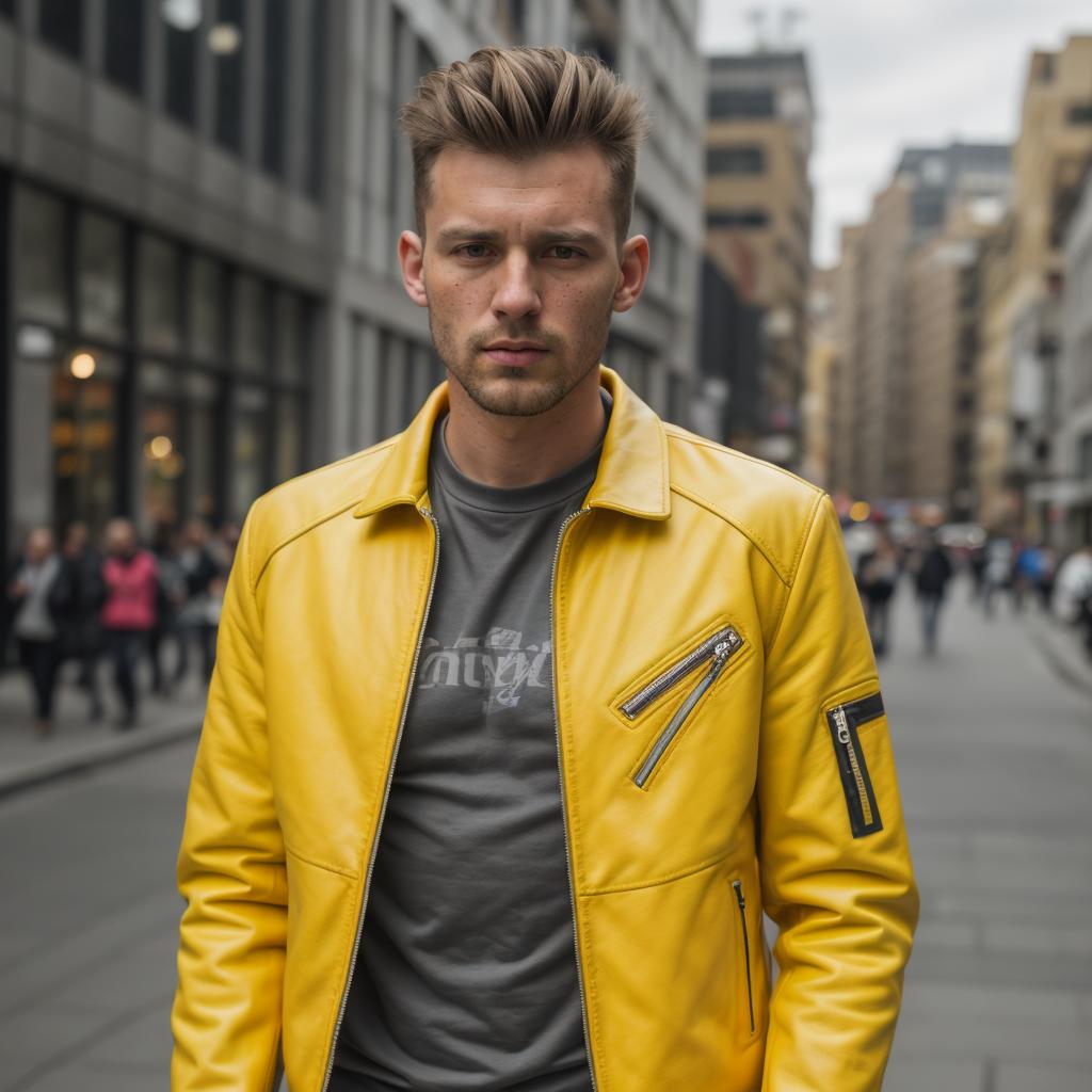 yellow leather jacket men