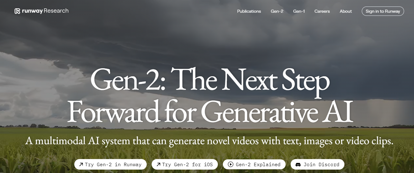 Runway's Gen-2 model text to video convertor