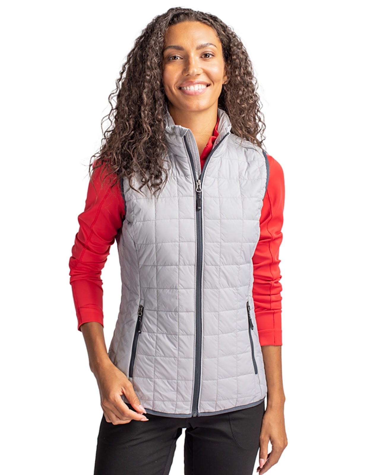 Cutter & Buck Rainier PrimaLoft® Womens Eco Insulated Full Zip Puffer Vest for golfing