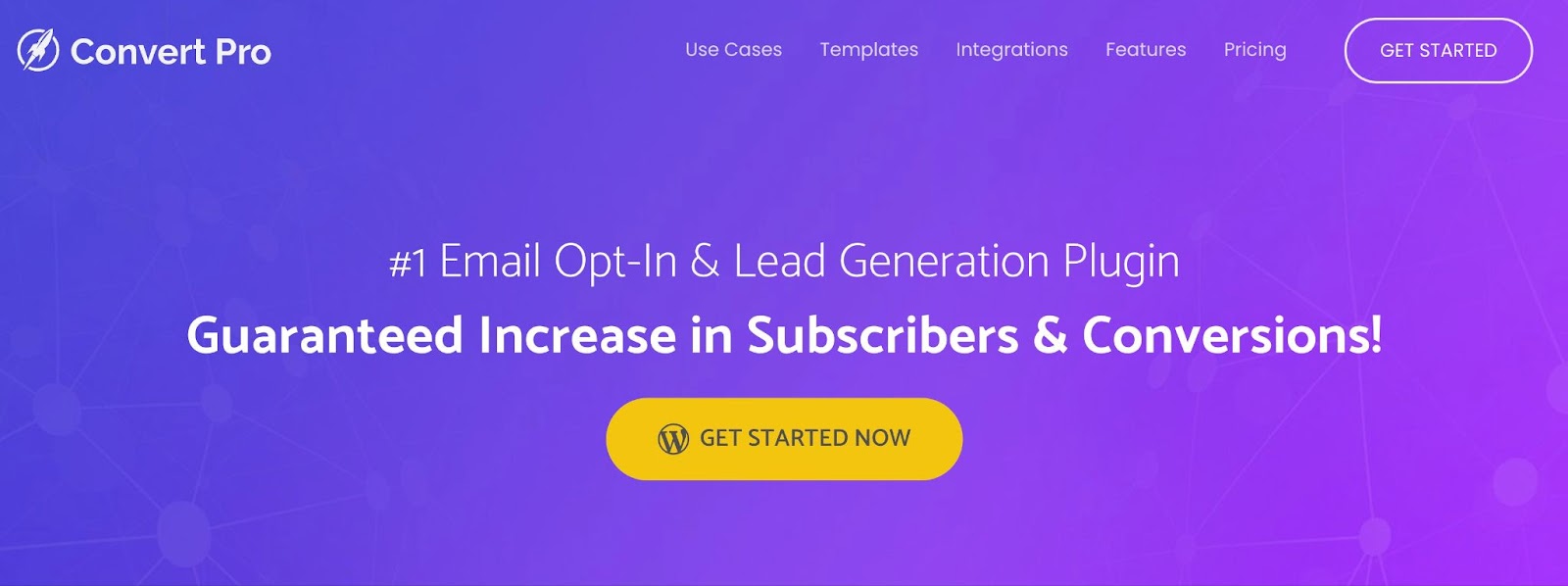 WordPress email marketing plugins, the Convert Pro homepage