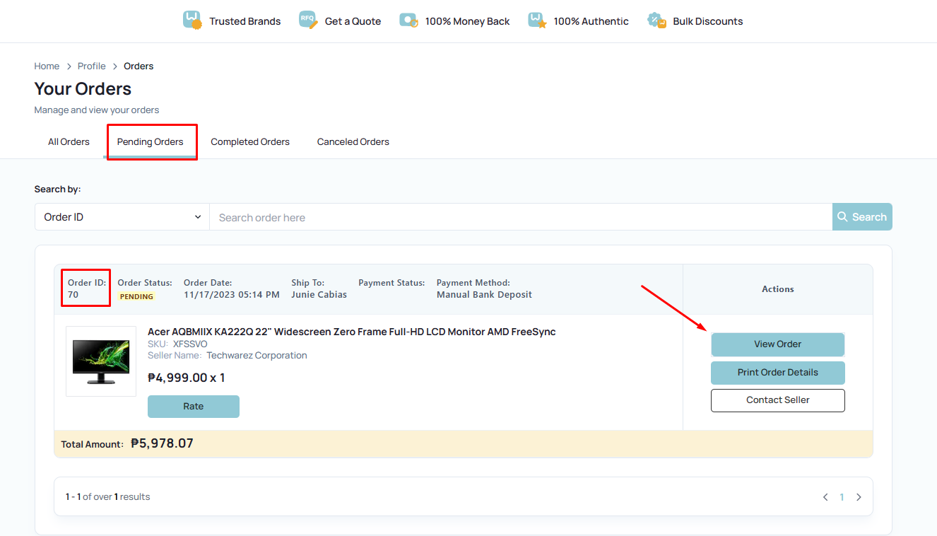 upload proof of payment shoppable