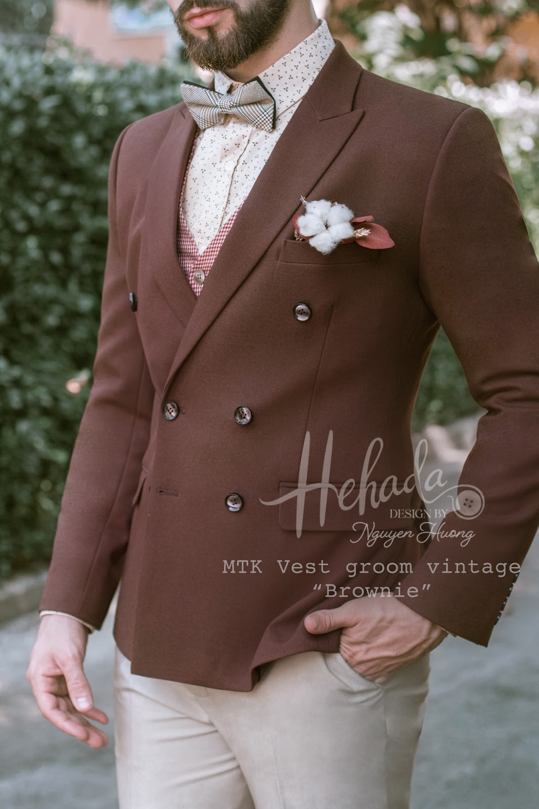Form vest Brownie cho chú rể