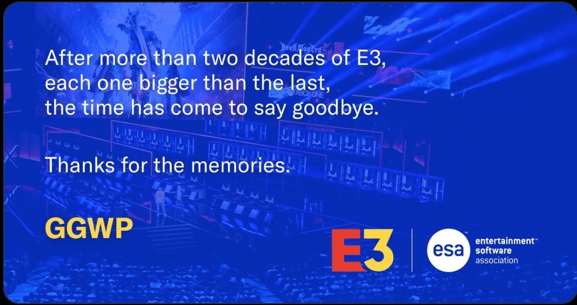 E3 announcing their exit from the industry
