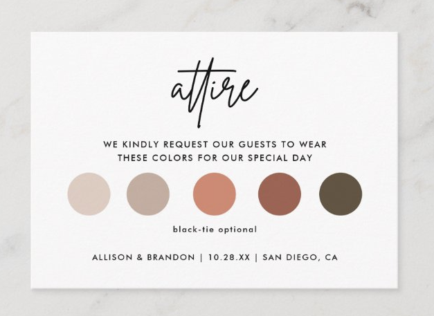 Example of an invitation that includes dress code.
