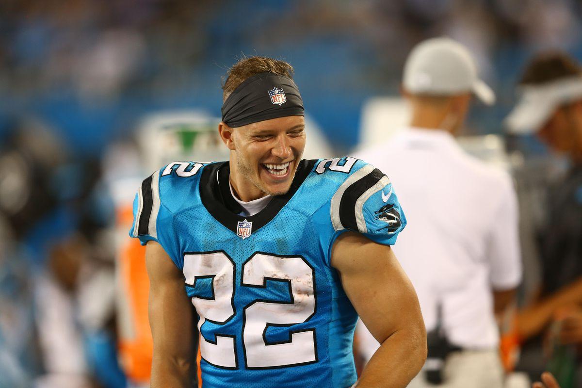 Christian McCaffrey (22) (leader of yards for the past season) on the
Carolina Panthers in 2022 before being traded to the San Francisco 49ers.