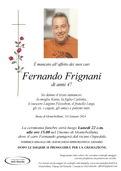 Stroncato a 47 anni da un infarto, Montebelluna perde l'ingegner Fernando  Frignani, Oggi Treviso, News