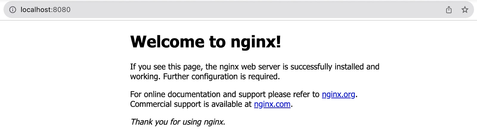 Default nginx home page