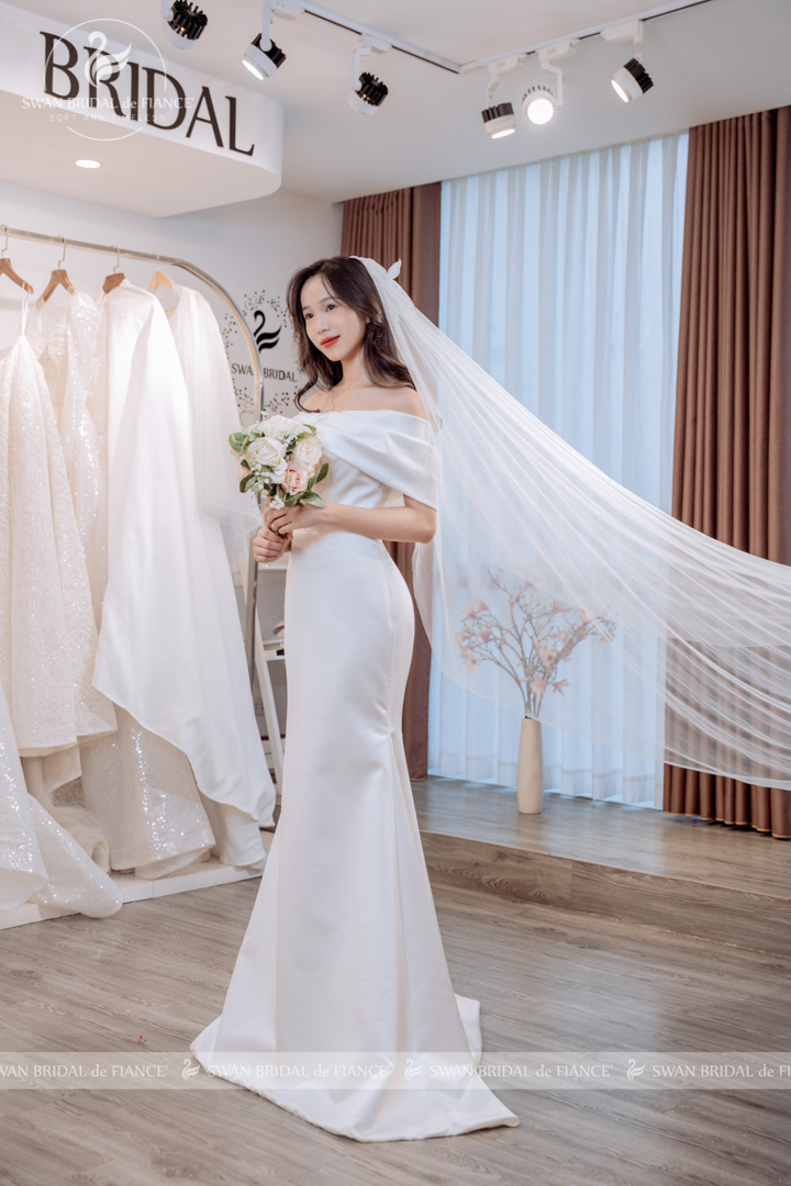 Điểm khác biệt giữa váy cưới đuôi tôm và váy cưới đuôi cá 