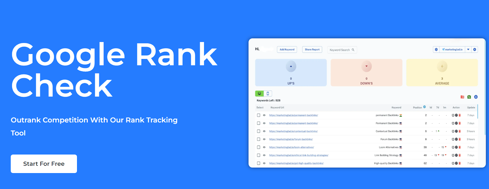 google rank check
