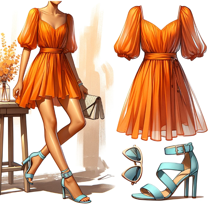 What colour shoes with an orange dress sale