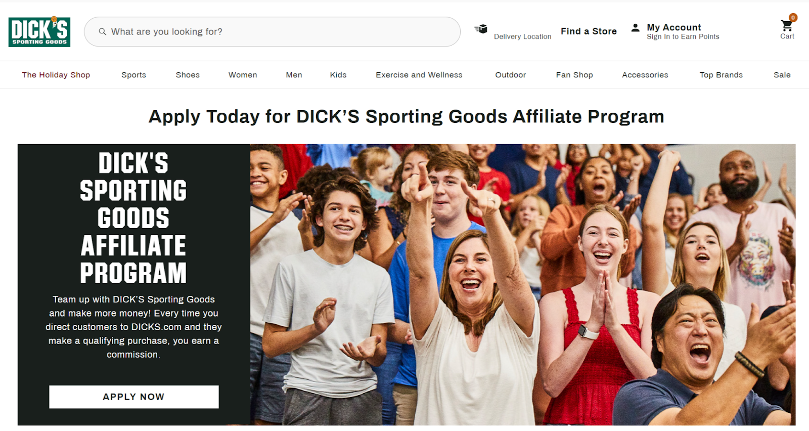 dick's sporting goods affiliate program home page