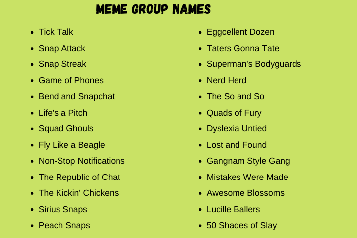 Meme Group Names