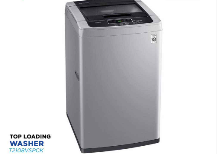 LG MESIN CUCI 1 TABUNG 8kg Smart Inverter Top Loading Washer T2108VSPCK