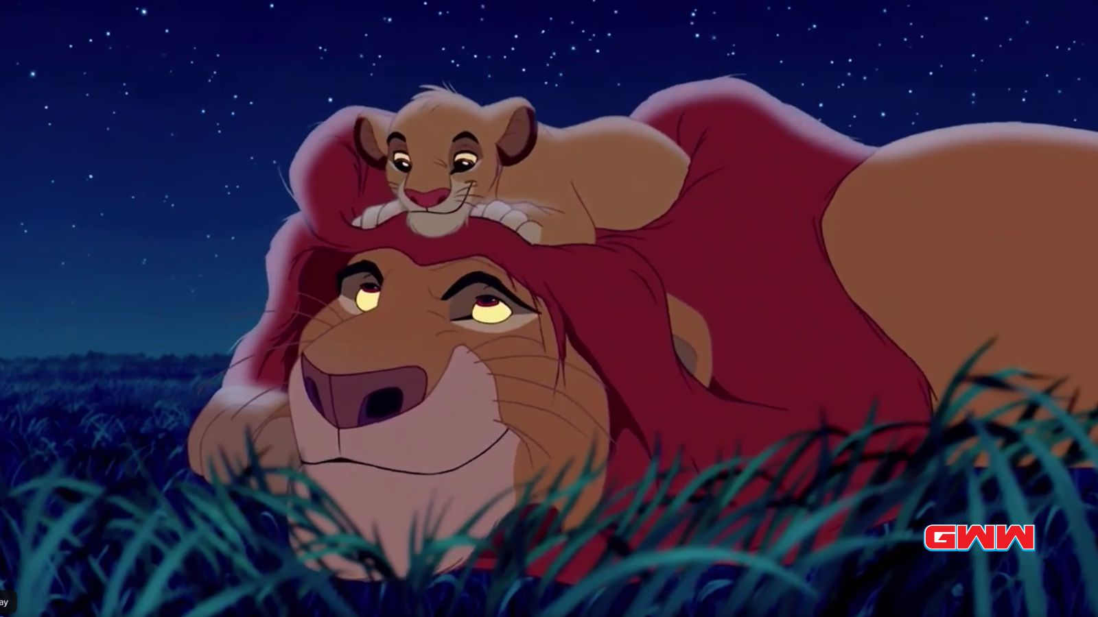 Mufasa and Simba having fun, Cast of Mufasa The Lion King