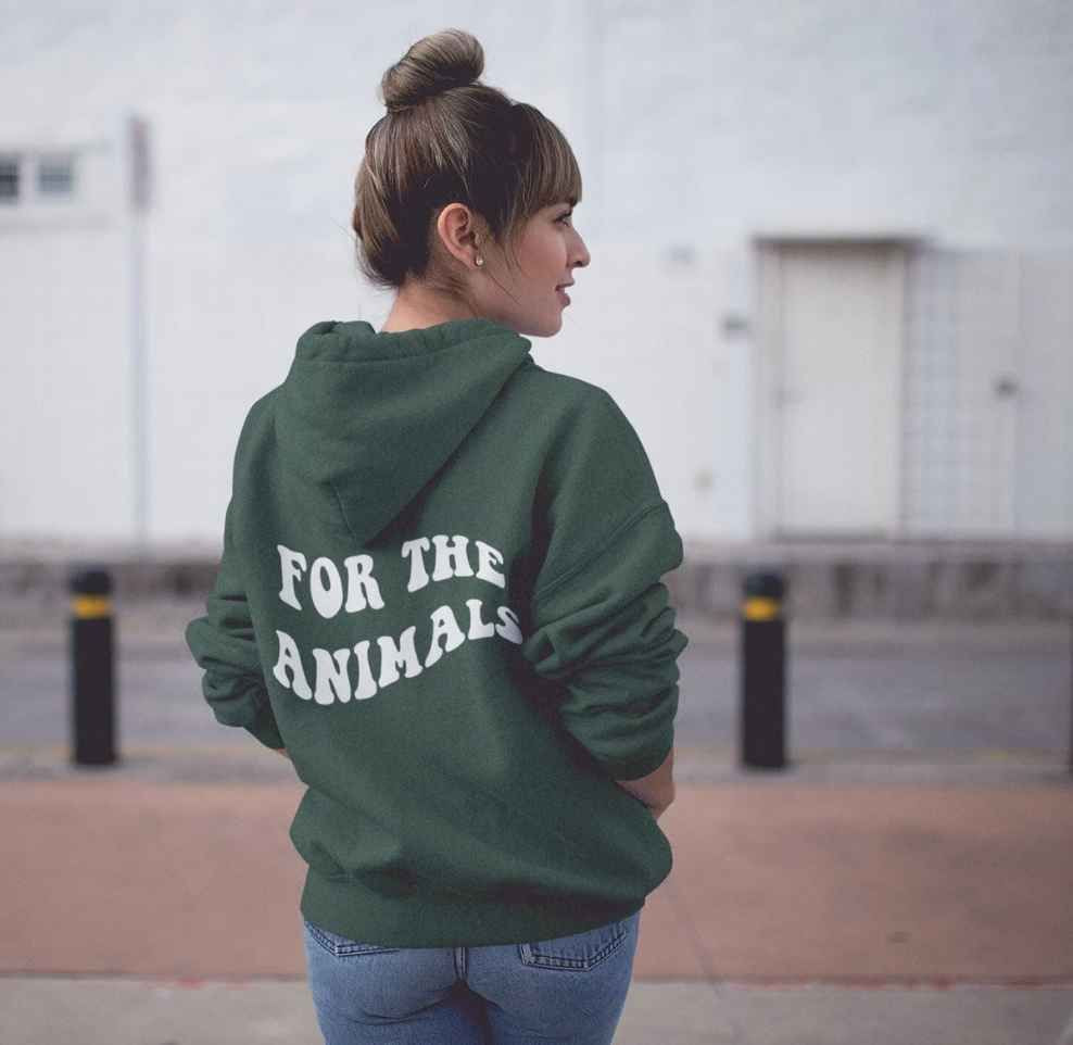sudadera con capucha de derechos de los animales