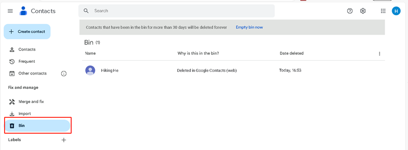 Recover Contacts from Google Backup