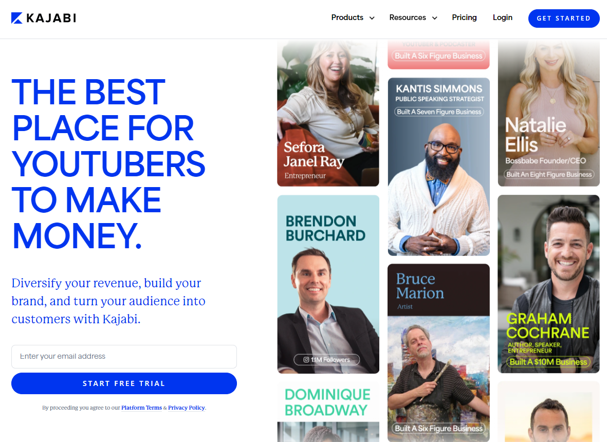 Kajabi: The best place for Youtubers to make money.