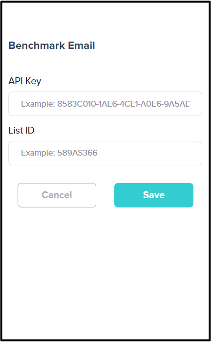 API and List ID is needed for Groupboss and Benchmark email integration