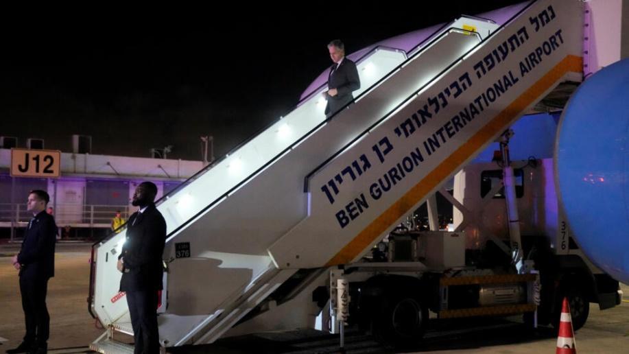 U.S. Secretary of State Antony Blinken arrives at Ben Gurion International airport in Tel Aviv, Israel, February 6, 2024.