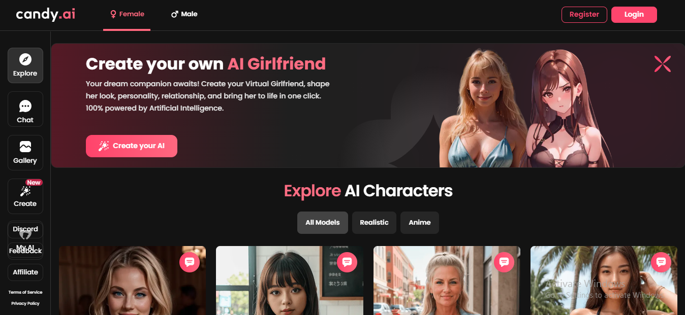 Create your own AI gilrfriend and boyfriend and ask for their generate ai pics