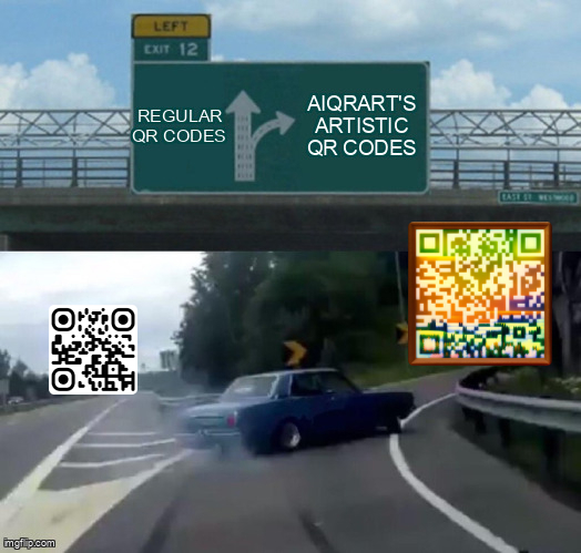 AIQrArt Artistic Qr Code Art Left Exit meme