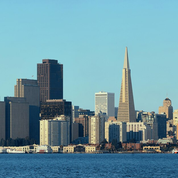 An iconic view of San Francisco city skyline.