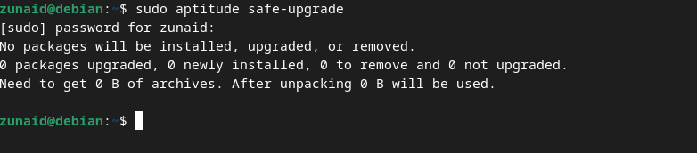 safe upgrade using aptitude