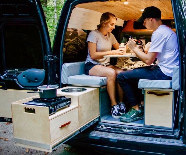 DIY Camper Van Kitchen With Sink and Propane Stove #VANLIFE : 8 Steps -  Instructables