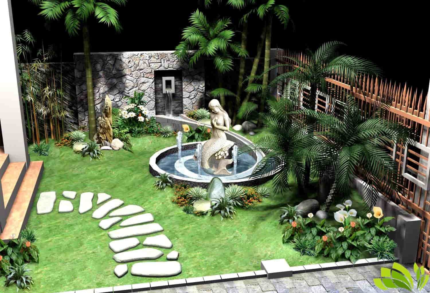 Các loại tiểu cảnh sân vườn đẹp, hiện đại, dễ thi công năm 2023